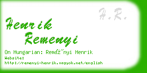 henrik remenyi business card